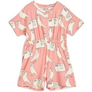 Mini Rodini Pigeons Tencel Aop Summersuit Pink