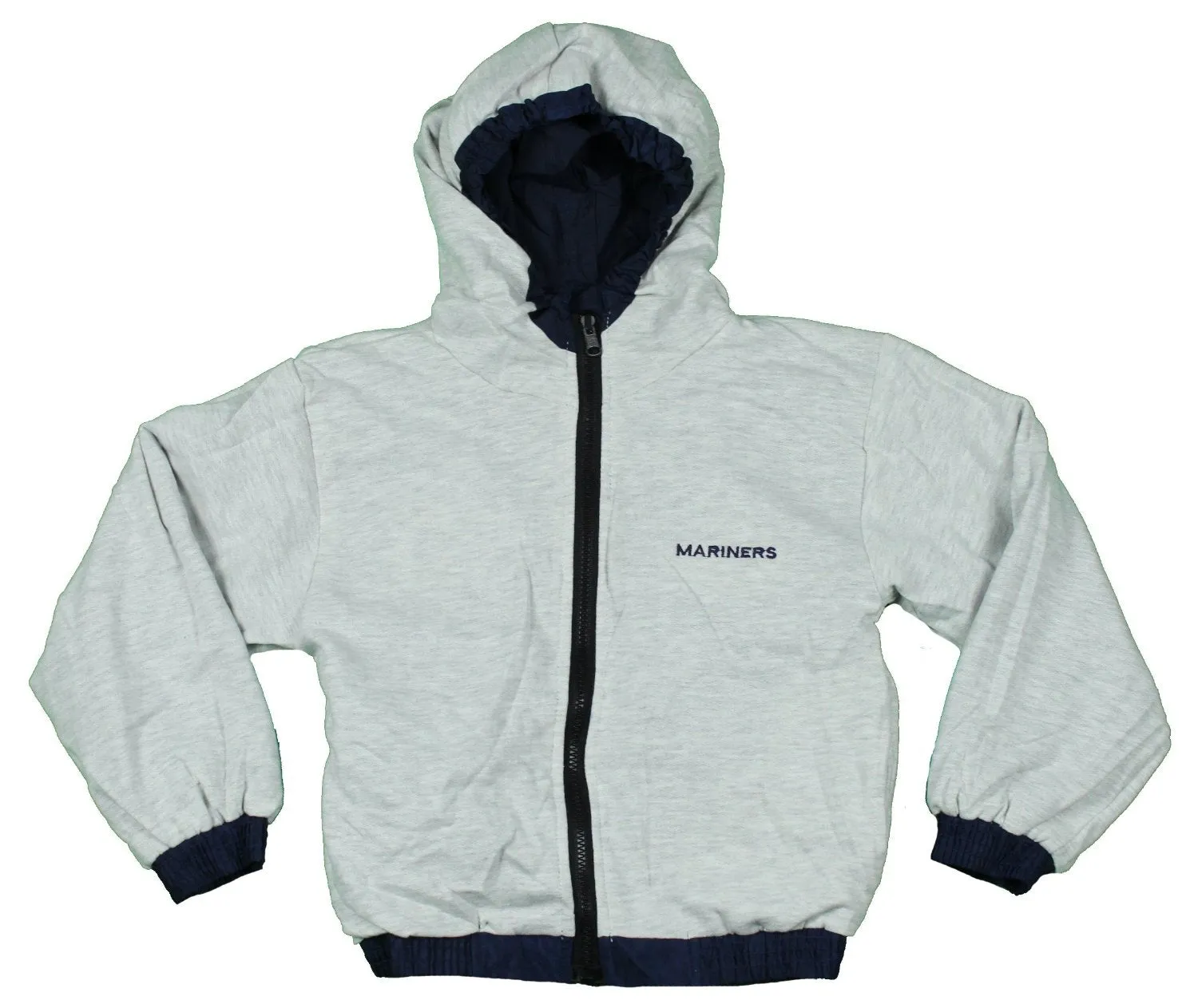 MLB Baseball Boys Seattle Mariners Reversible Full Zip Hooded Jacket - Navy