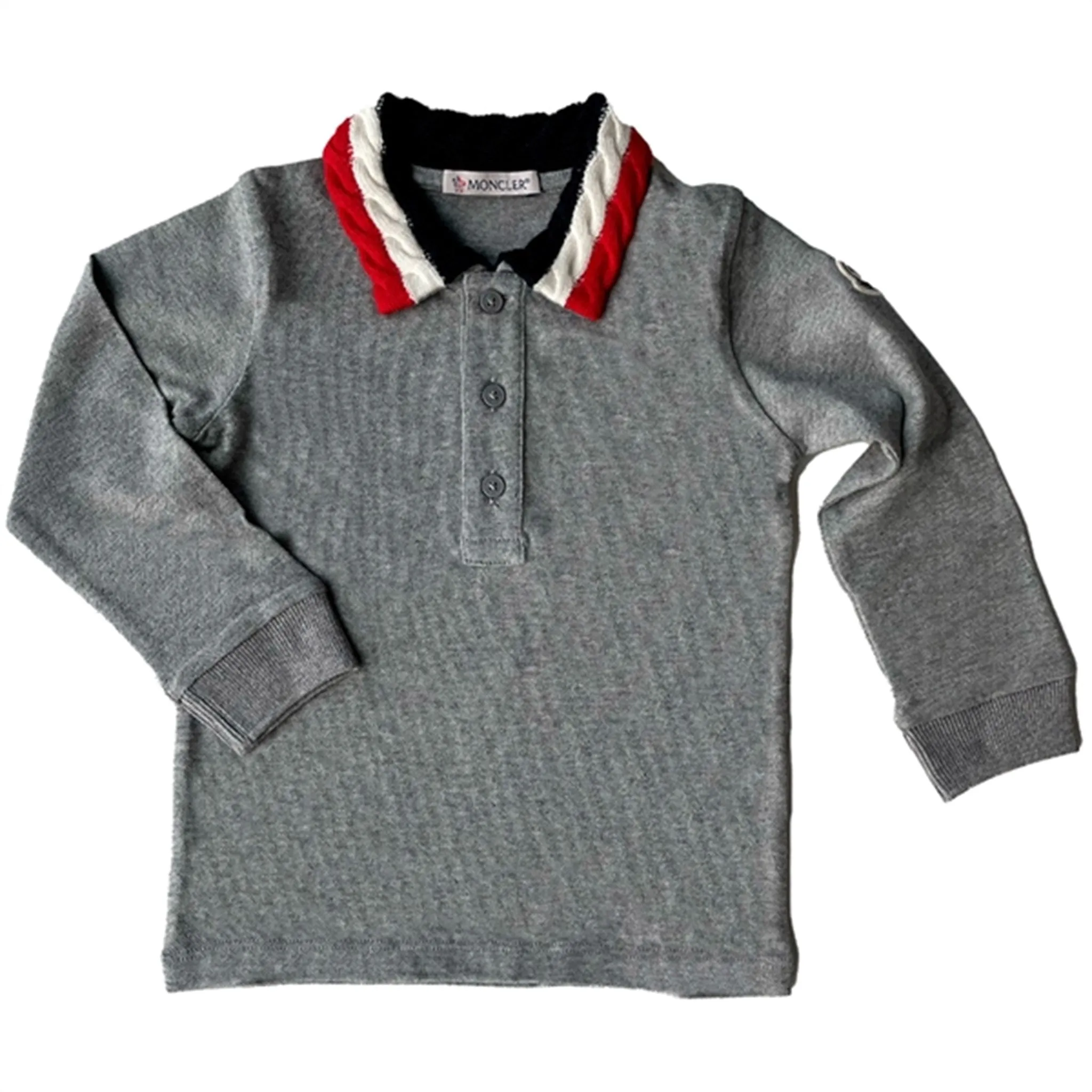 Moncler Maglia Polo Manica Lunga Light Grey