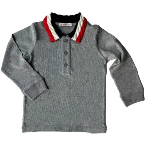 Moncler Maglia Polo Manica Lunga Light Grey