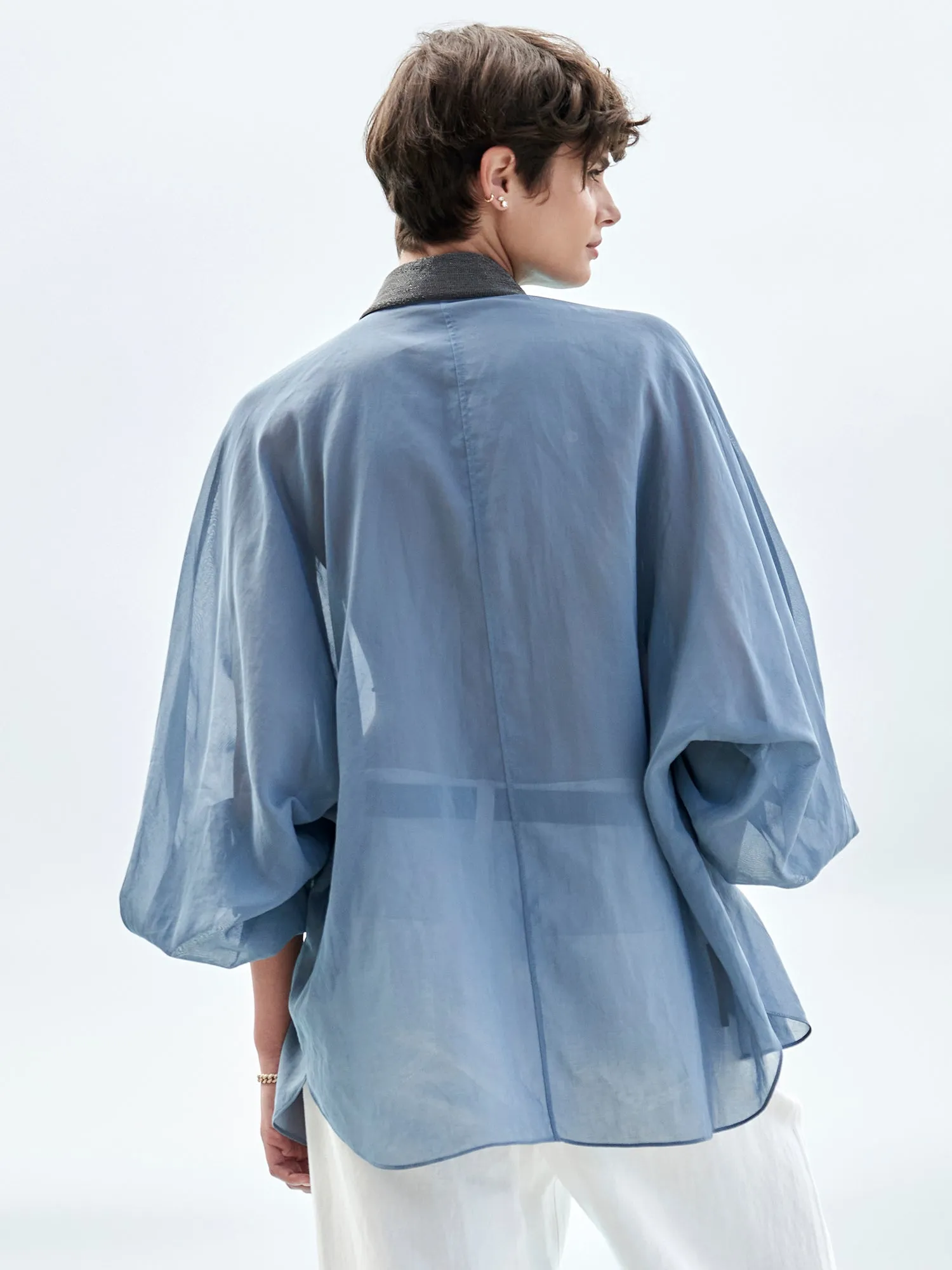 Monili Collar Organza Blouse
