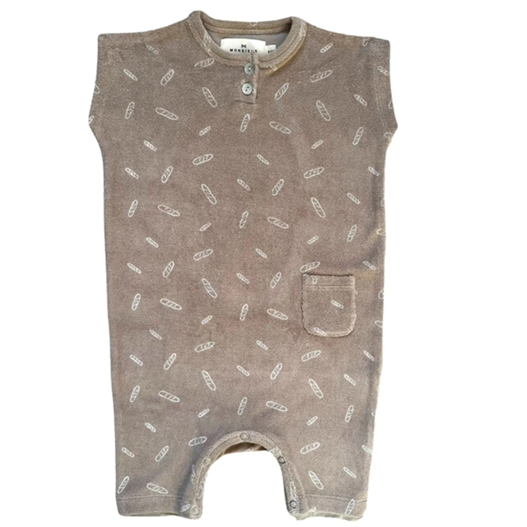 Monsieur Mini Baguette Beige Terry Onesie