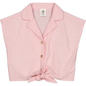 Msli Balsam Cream/ Bubblegum Seersucker Stripe Crop Shirt