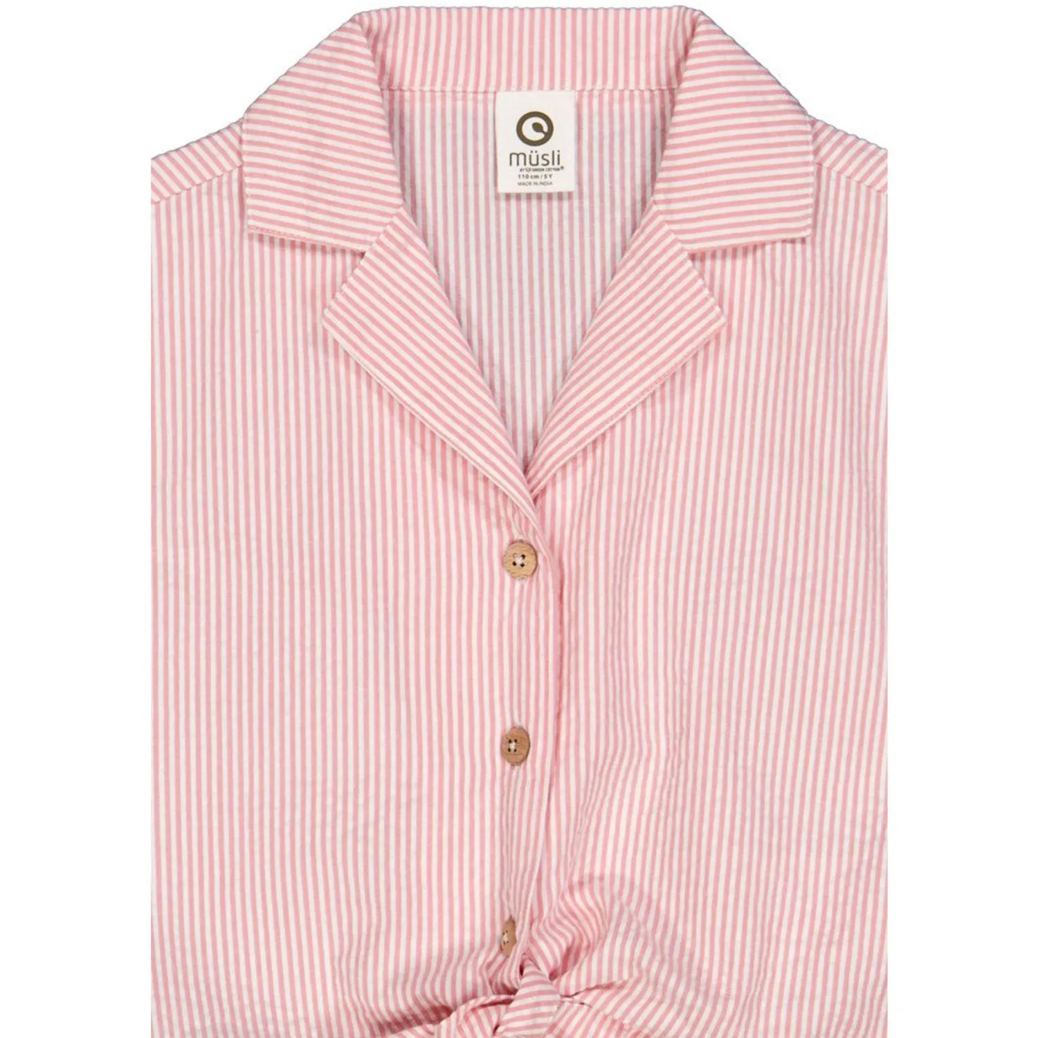 Msli Balsam Cream/ Bubblegum Seersucker Stripe Crop Shirt