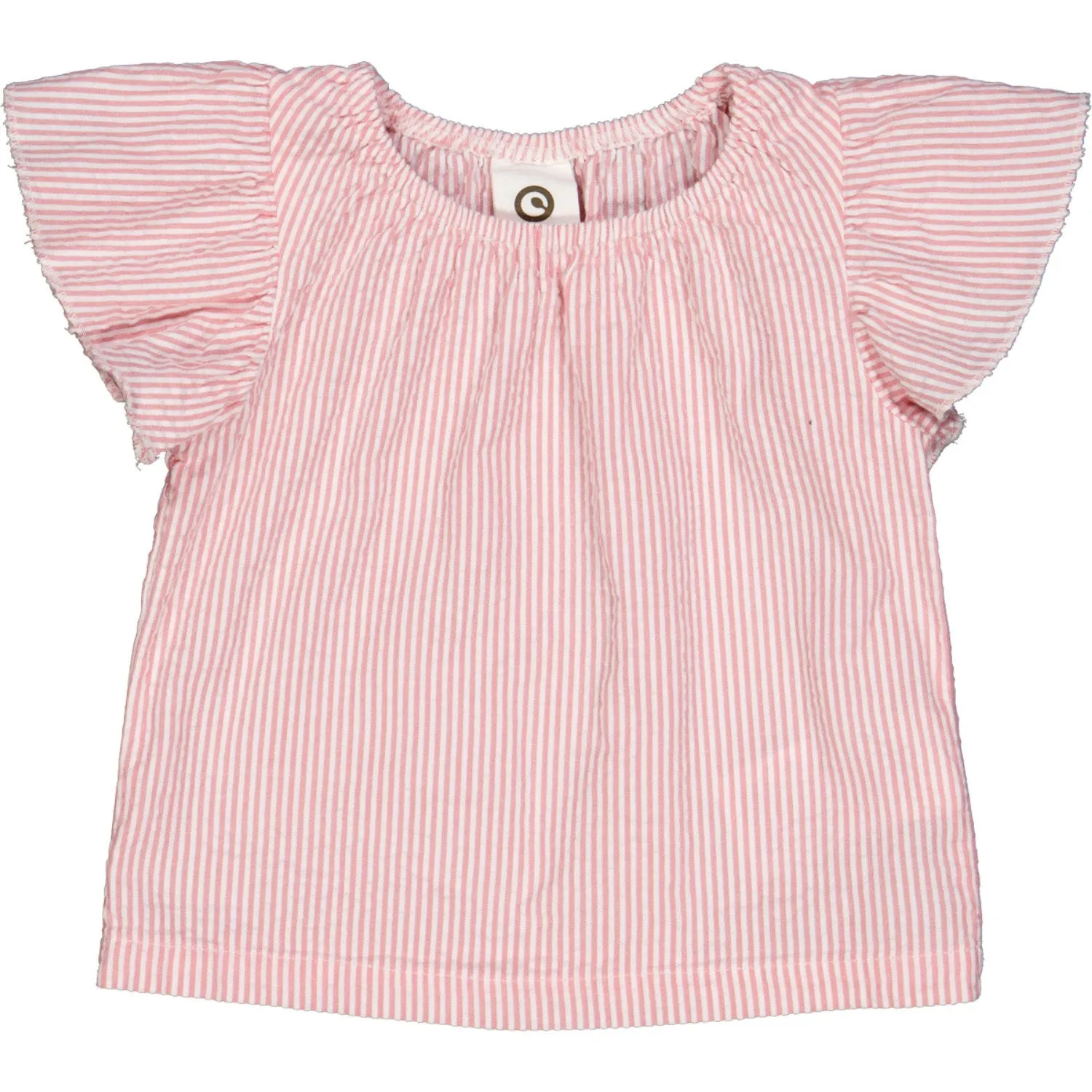 Msli Balsam Cream/ Bubblegum Seersucker Stripe Frill Top Baby