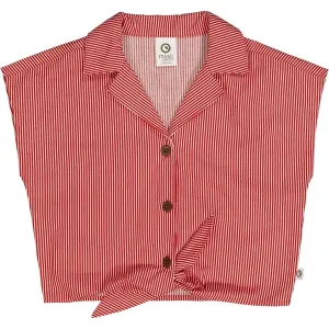 Msli Balsam Cream/Apple Red Poplin Stripe Shirt Top