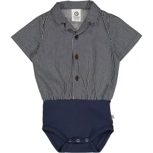 Msli Balsam Cream/Night Blue Poplin Stripe Shirt Body