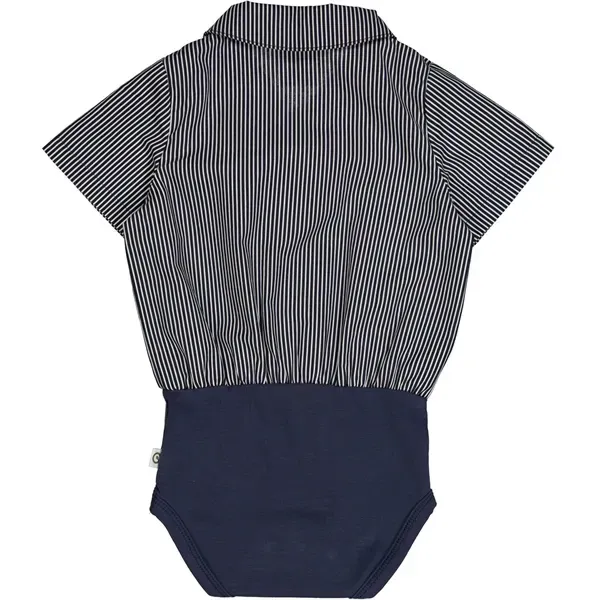 Msli Balsam Cream/Night Blue Poplin Stripe Shirt Body
