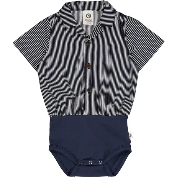 Msli Balsam Cream/Night Blue Poplin Stripe Shirt Body