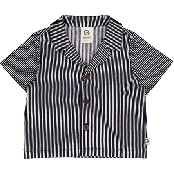 Msli Balsam Cream/Night Blue Poplin Stripe Shirt