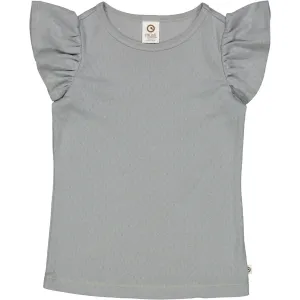 Msli Jasmin Blue Pointelle Frill Top