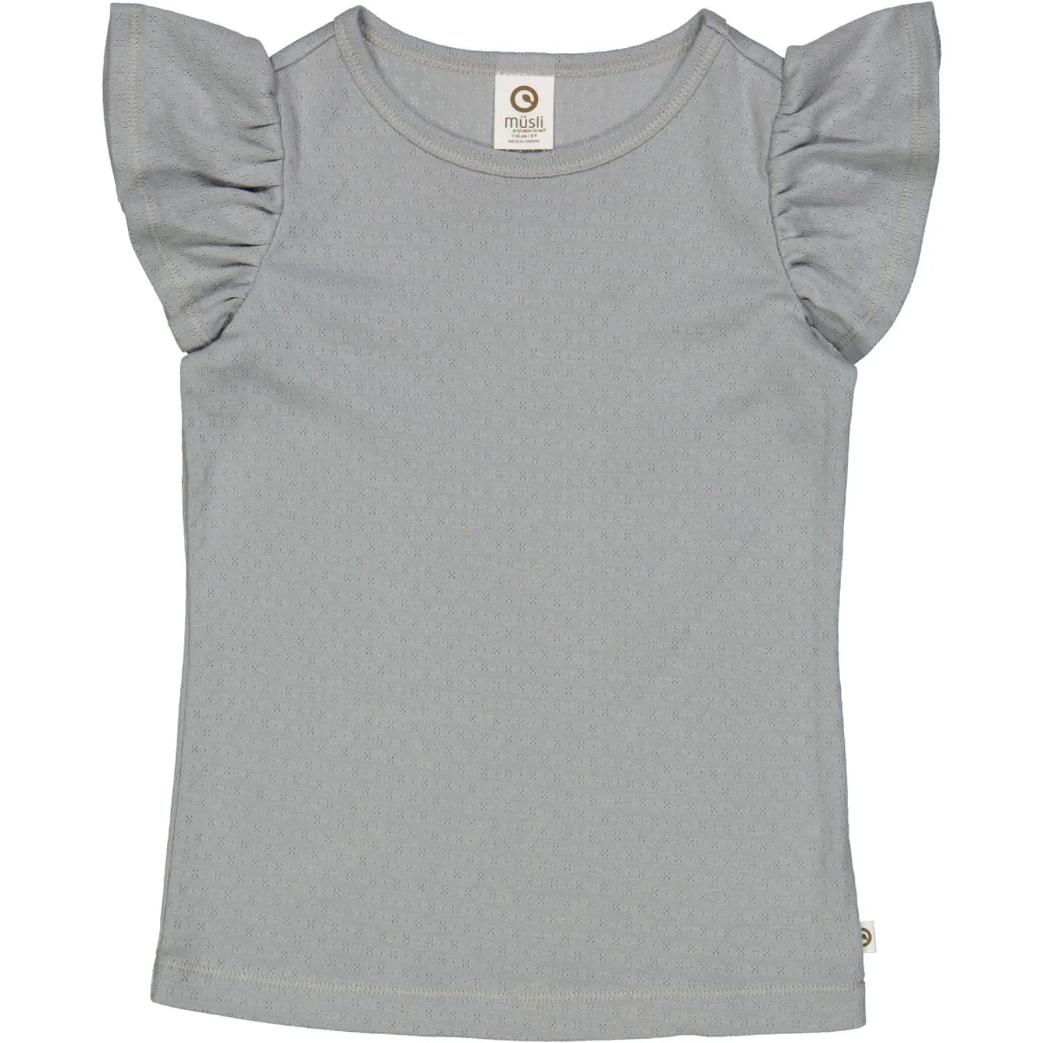 Msli Jasmin Blue Pointelle Frill Top