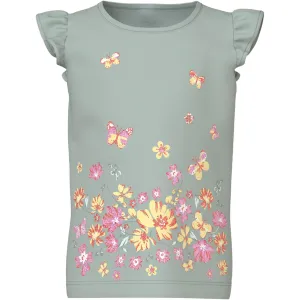 Name It Aqua Gray Yellow Flower Vayana Capsl Top