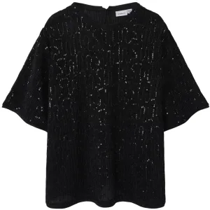 Name It Black Runic Sequin Top