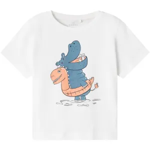 Name It Bright White Hippo Vagno Loose T-Shirt
