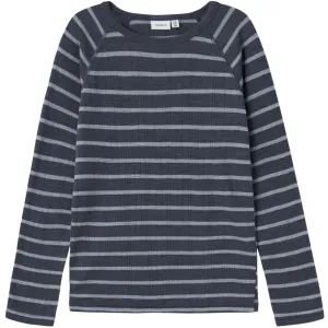 Name It Ombre Blue Wang Wool Needle Blouse Stripe