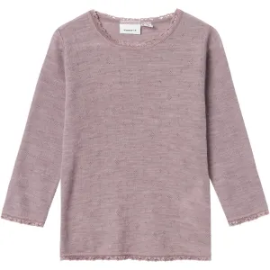 Name It Purple Dove Wang Wool Needle Blouse Solid Noos