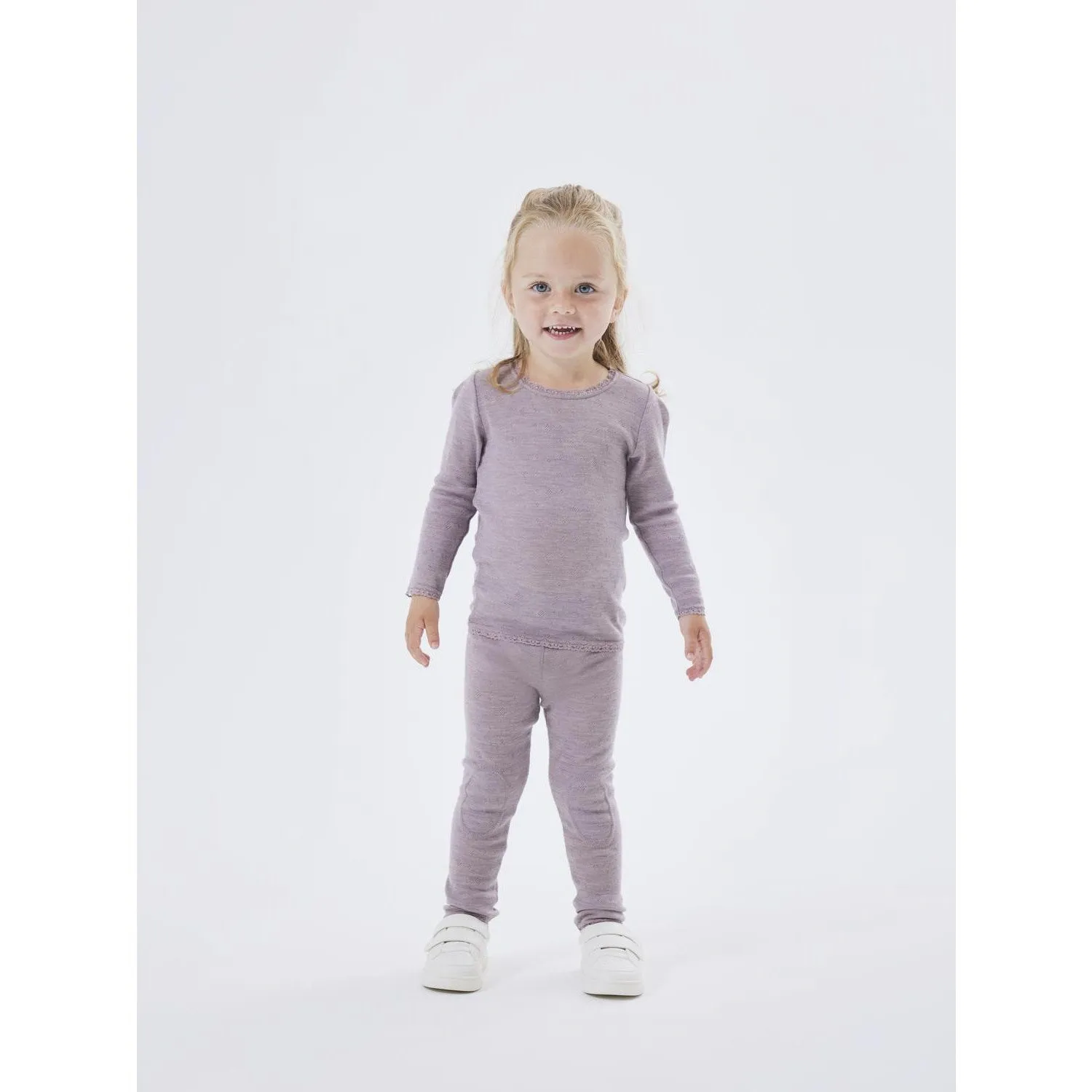 Name It Purple Dove Wang Wool Needle Blouse Solid Noos