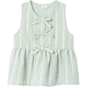 Name It Silt Green Hicheck Blouse