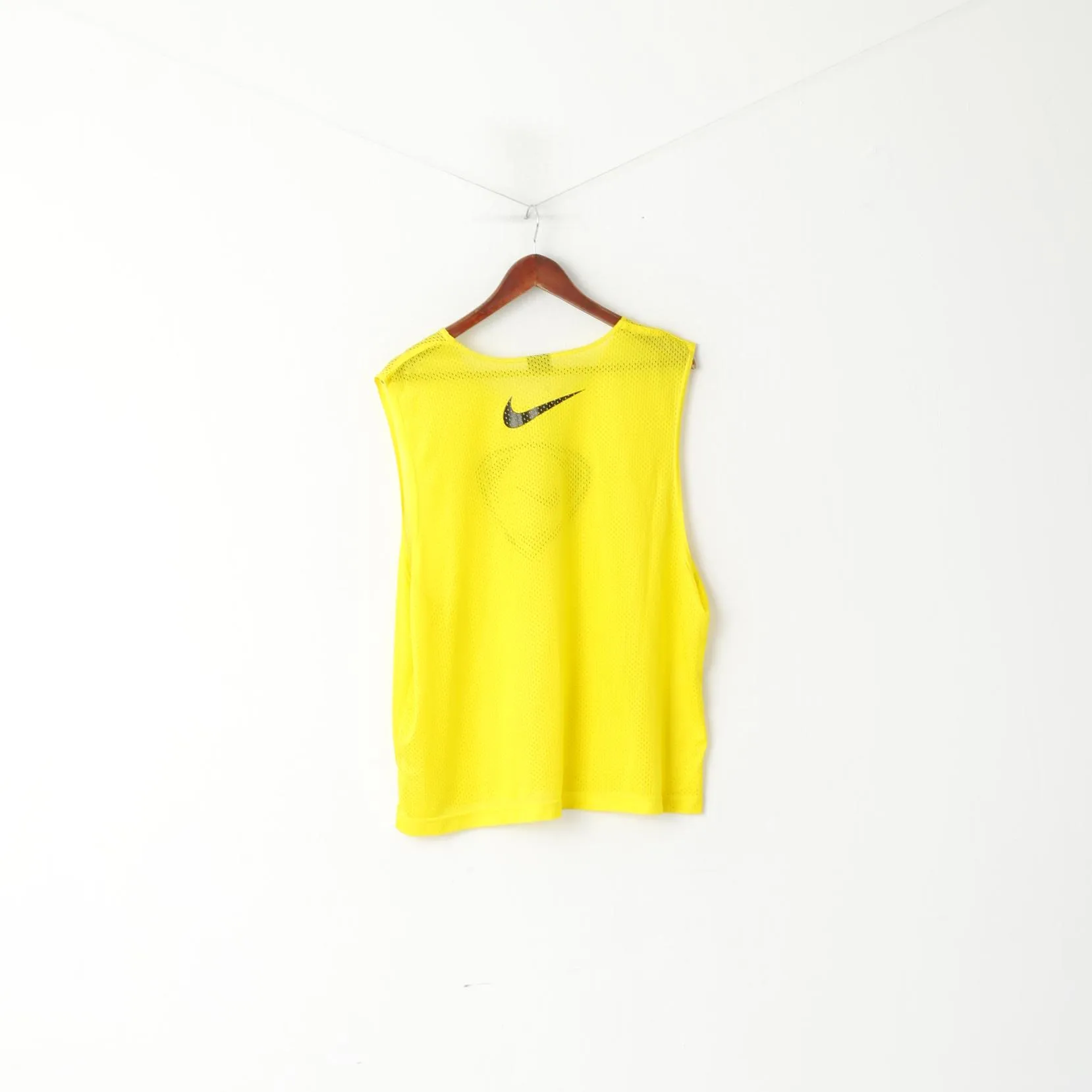 Nike Men One Size Shirt Yellow Sleeveless Mesh Sport Training Vest Top