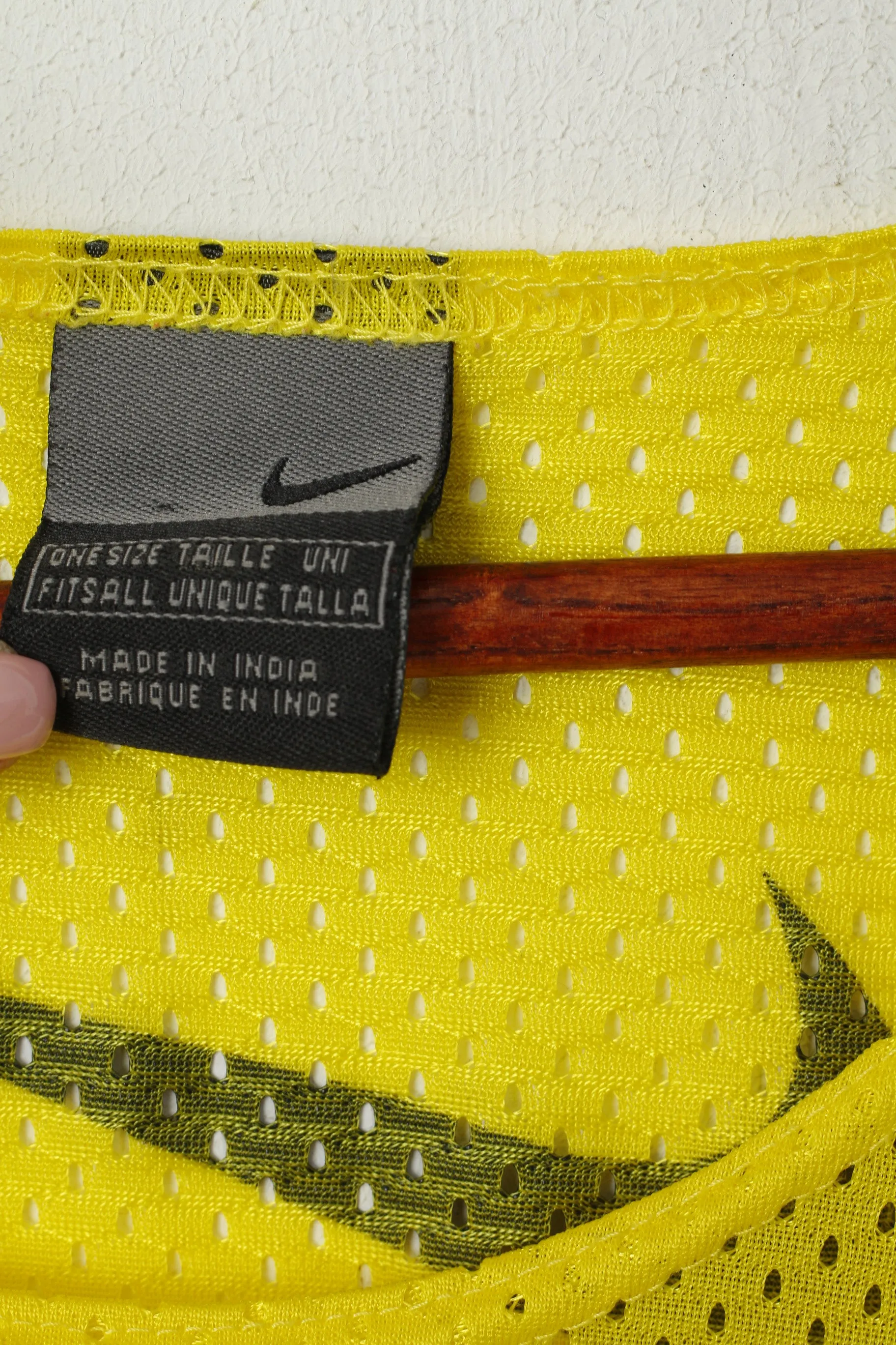 Nike Men One Size Shirt Yellow Sleeveless Mesh Sport Training Vest Top
