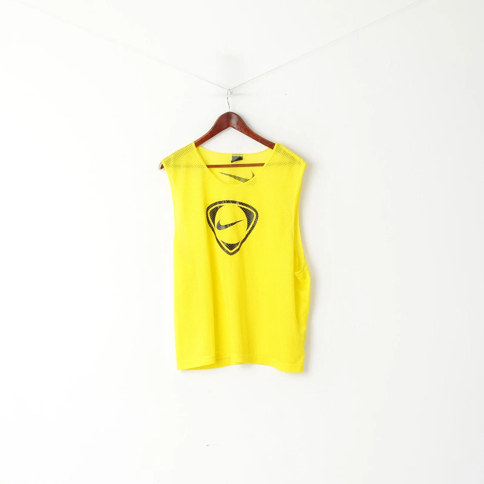 Nike Men One Size Shirt Yellow Sleeveless Mesh Sport Training Vest Top