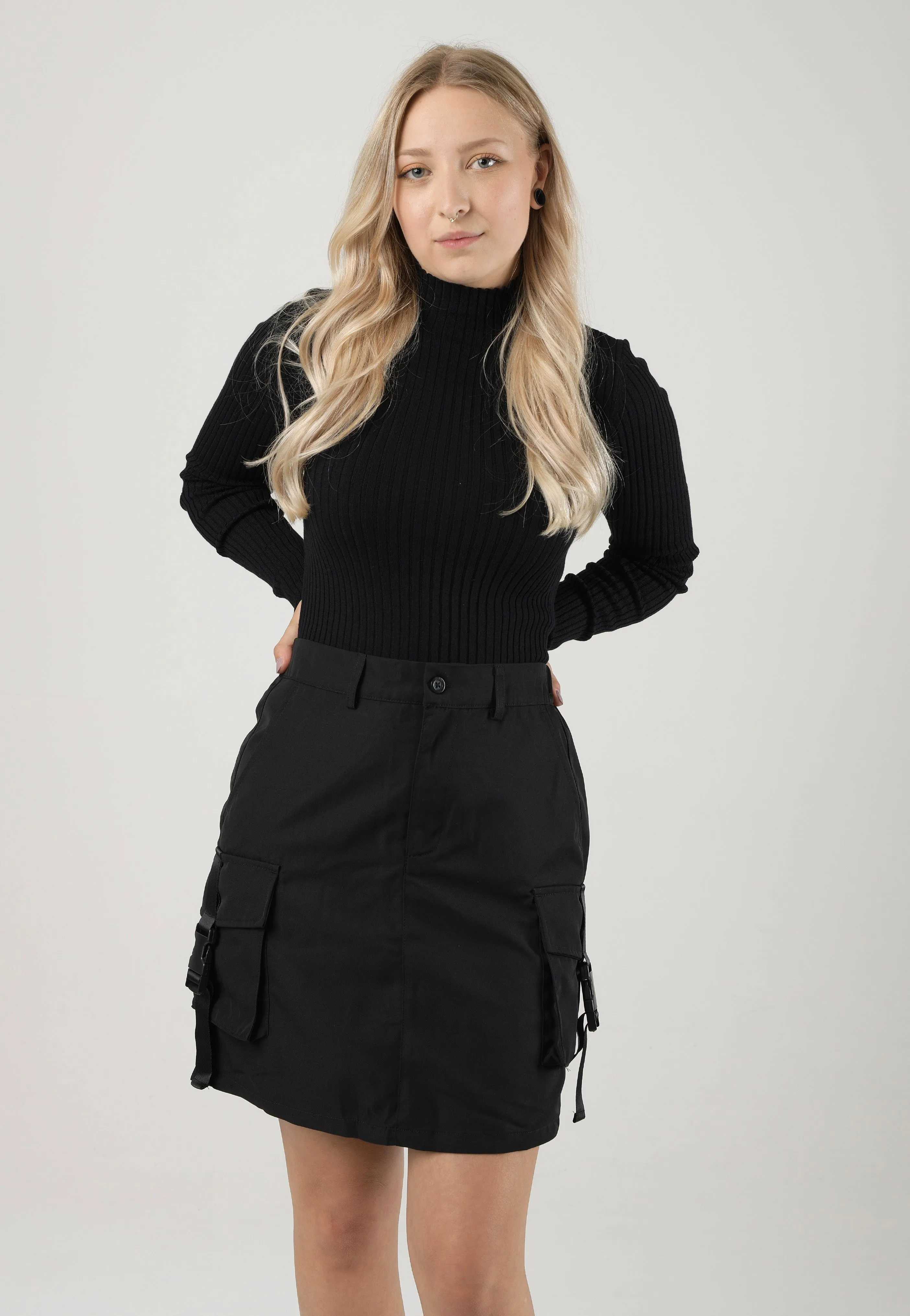 Noisy May - Irina Cargo Black Buckles - Skirt