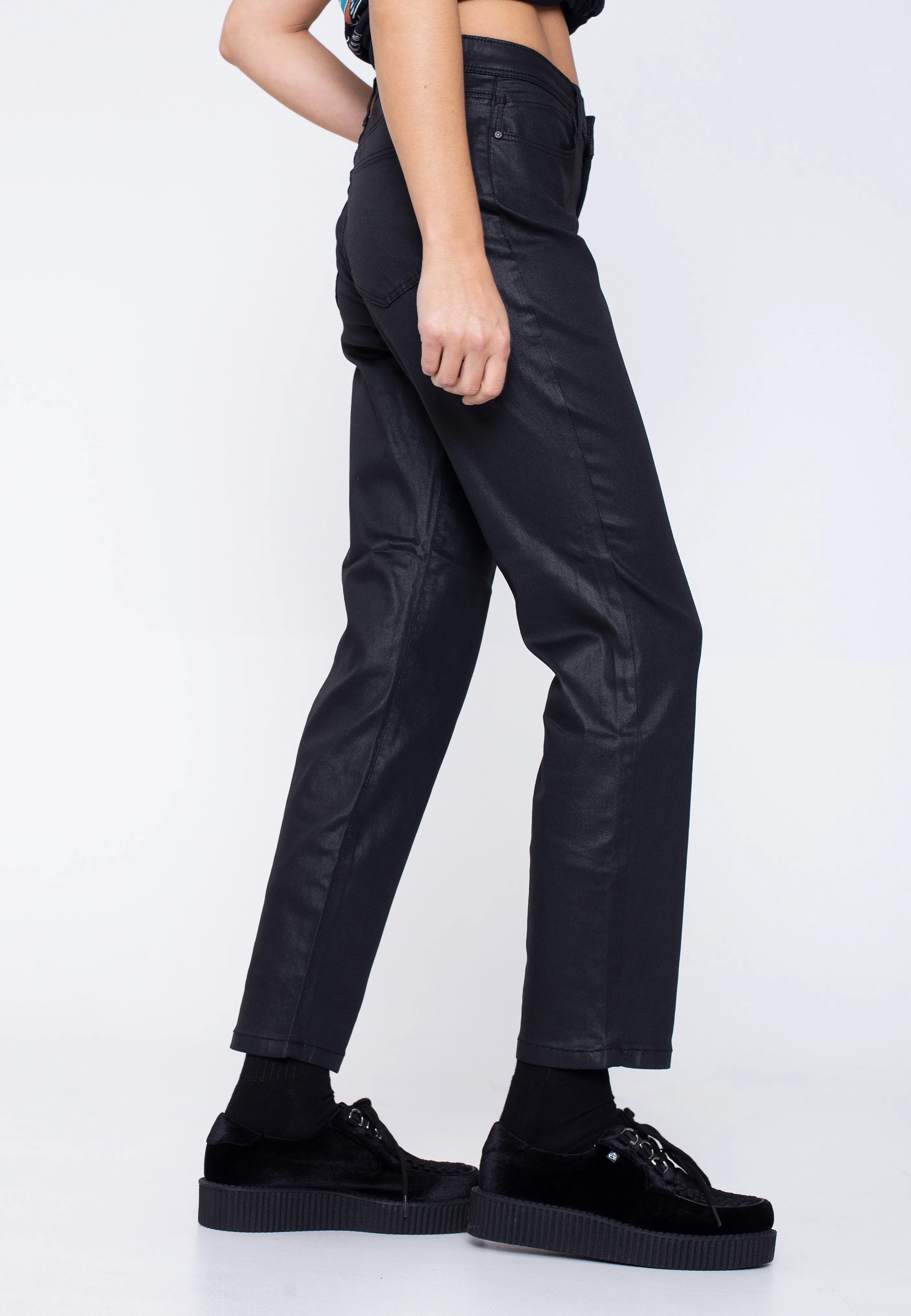 Noisy May - Olivia NW Slim Coated Black - Jeans