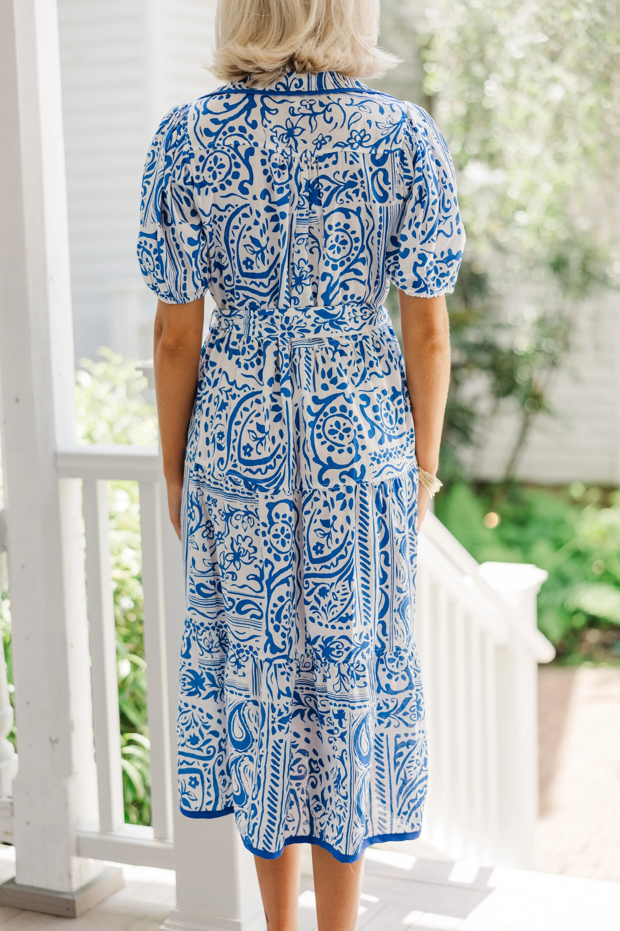 On Your Mind Blue Paisley Midi Dress