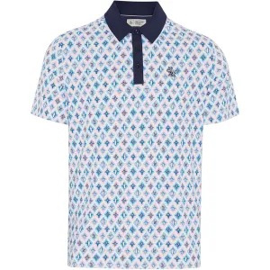 Original Penguin All-Over Atomic Cocktail Print Polo Shirt - Black Iris