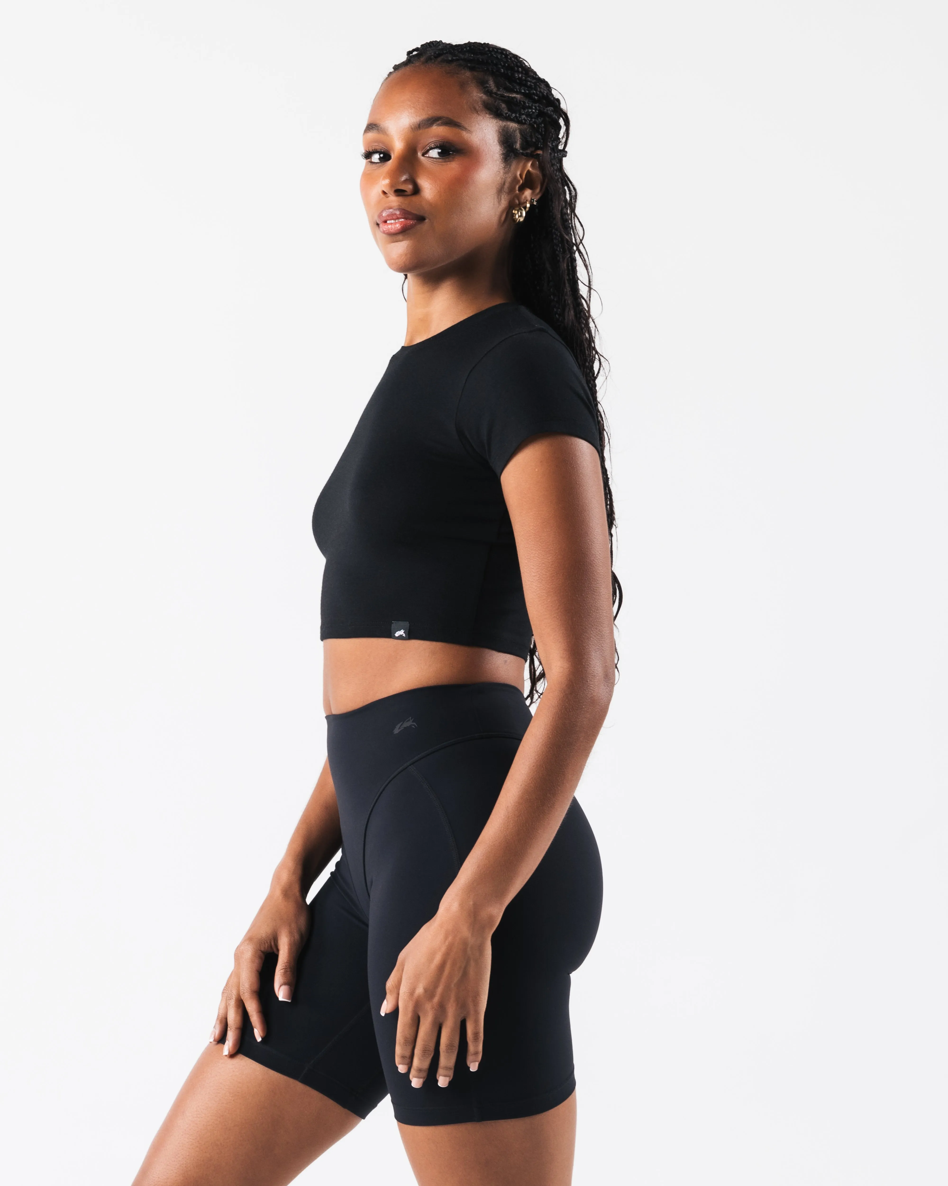 OT Crop Tee - Black Alphalete Athletics