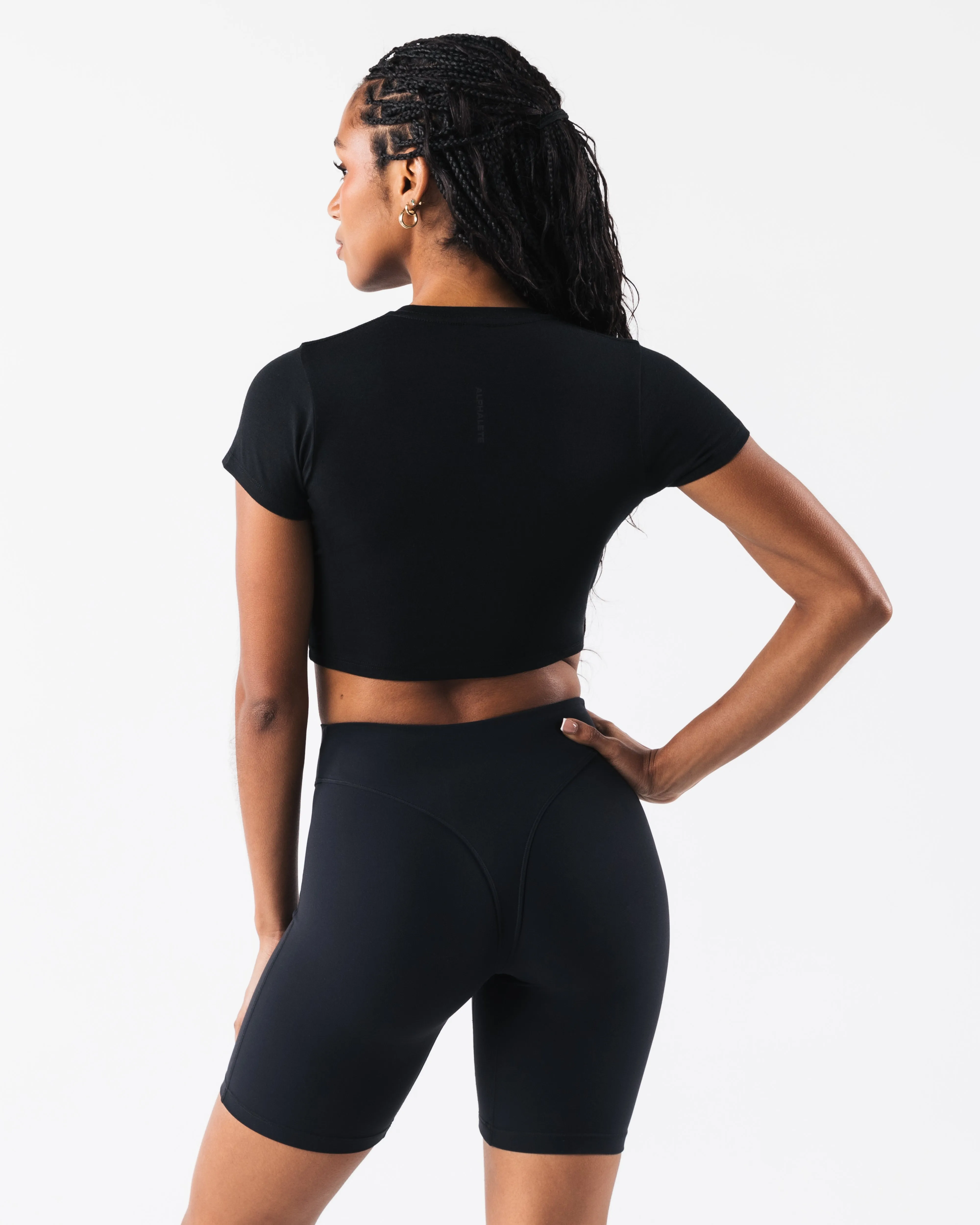 OT Crop Tee - Black Alphalete Athletics