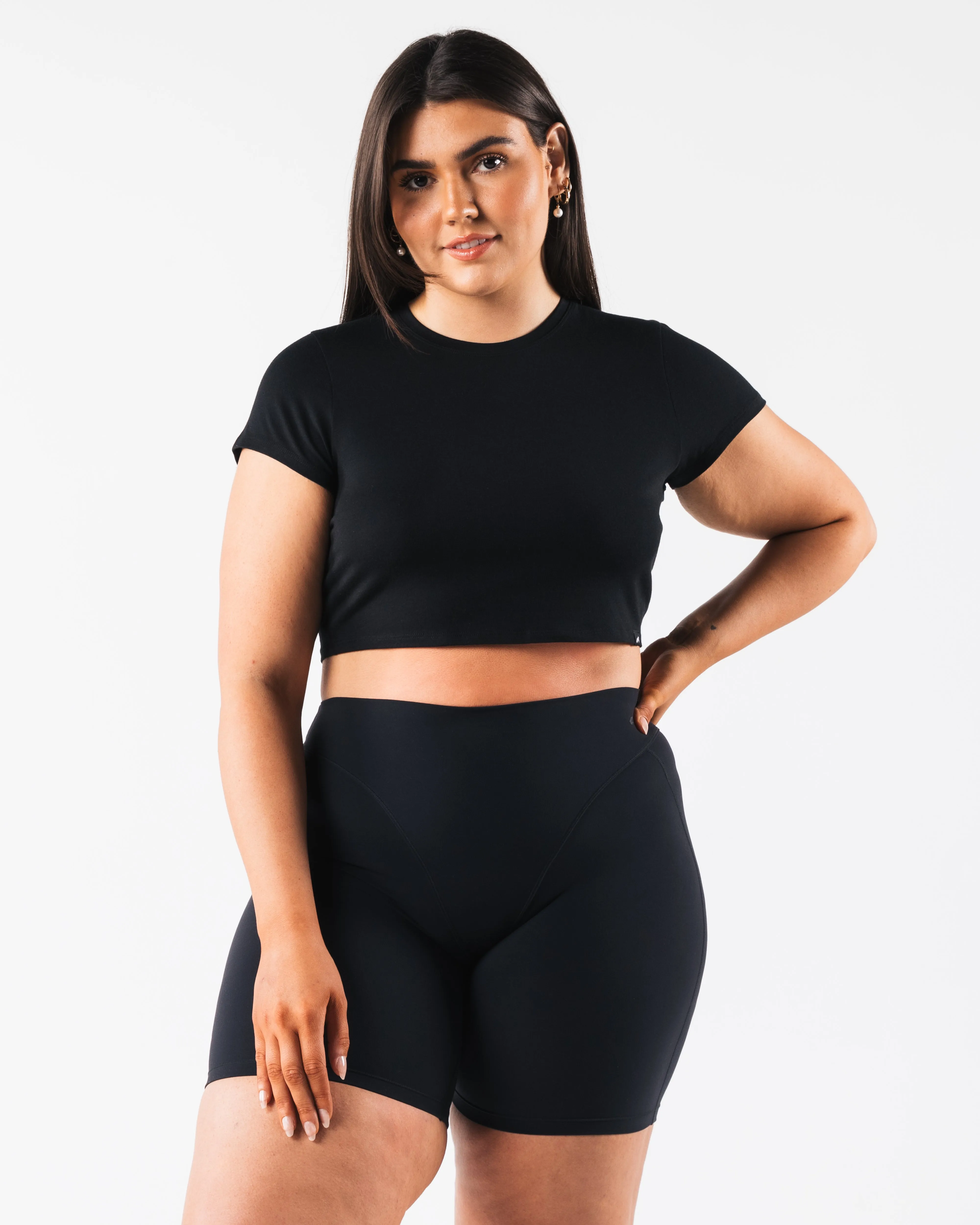 OT Crop Tee - Black Alphalete Athletics