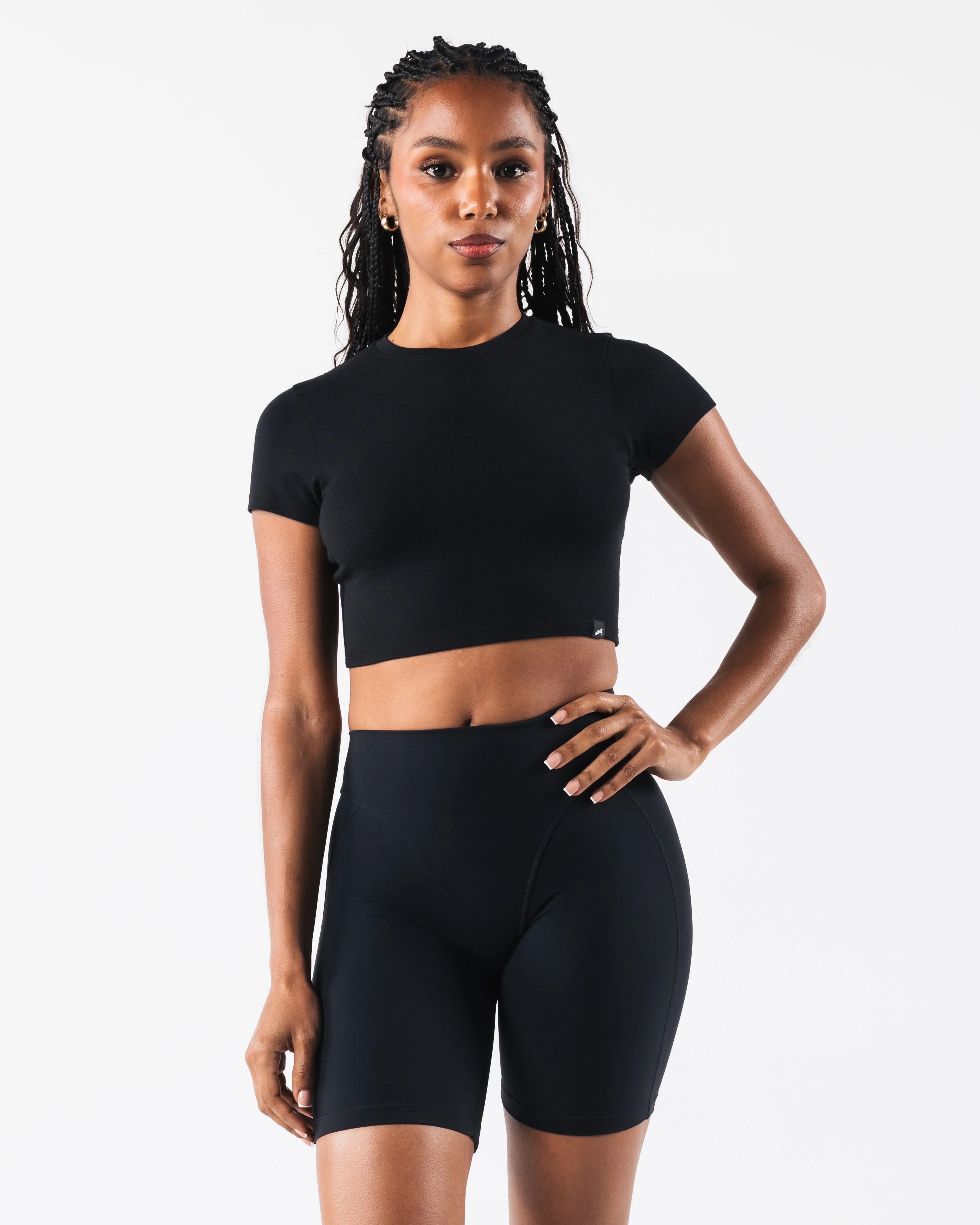 OT Crop Tee - Black Alphalete Athletics