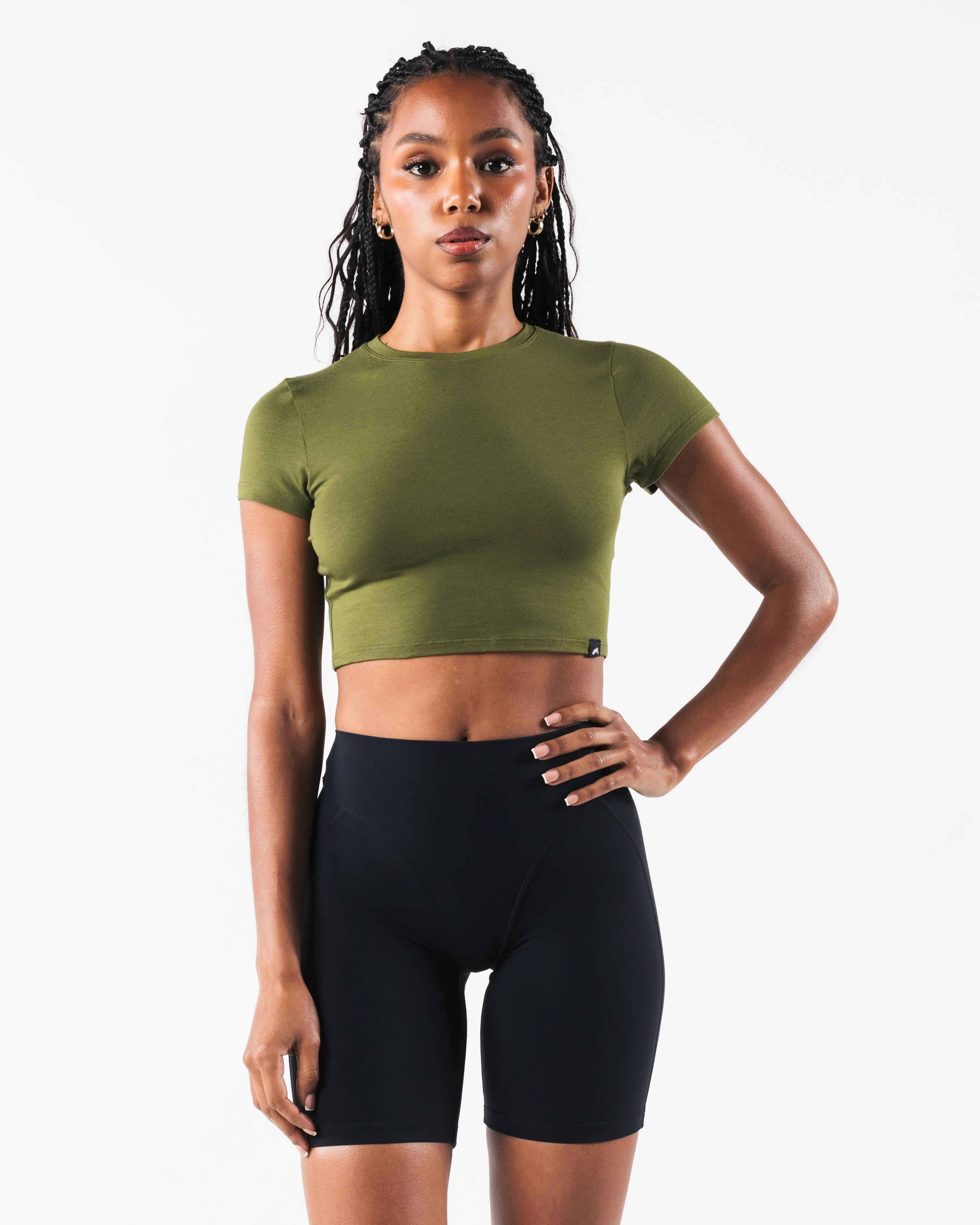 OT Crop Tee - Verbena Alphalete Athletics