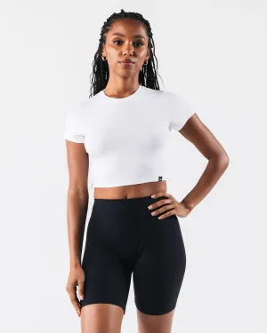 OT Crop Tee - White Alphalete Athletics