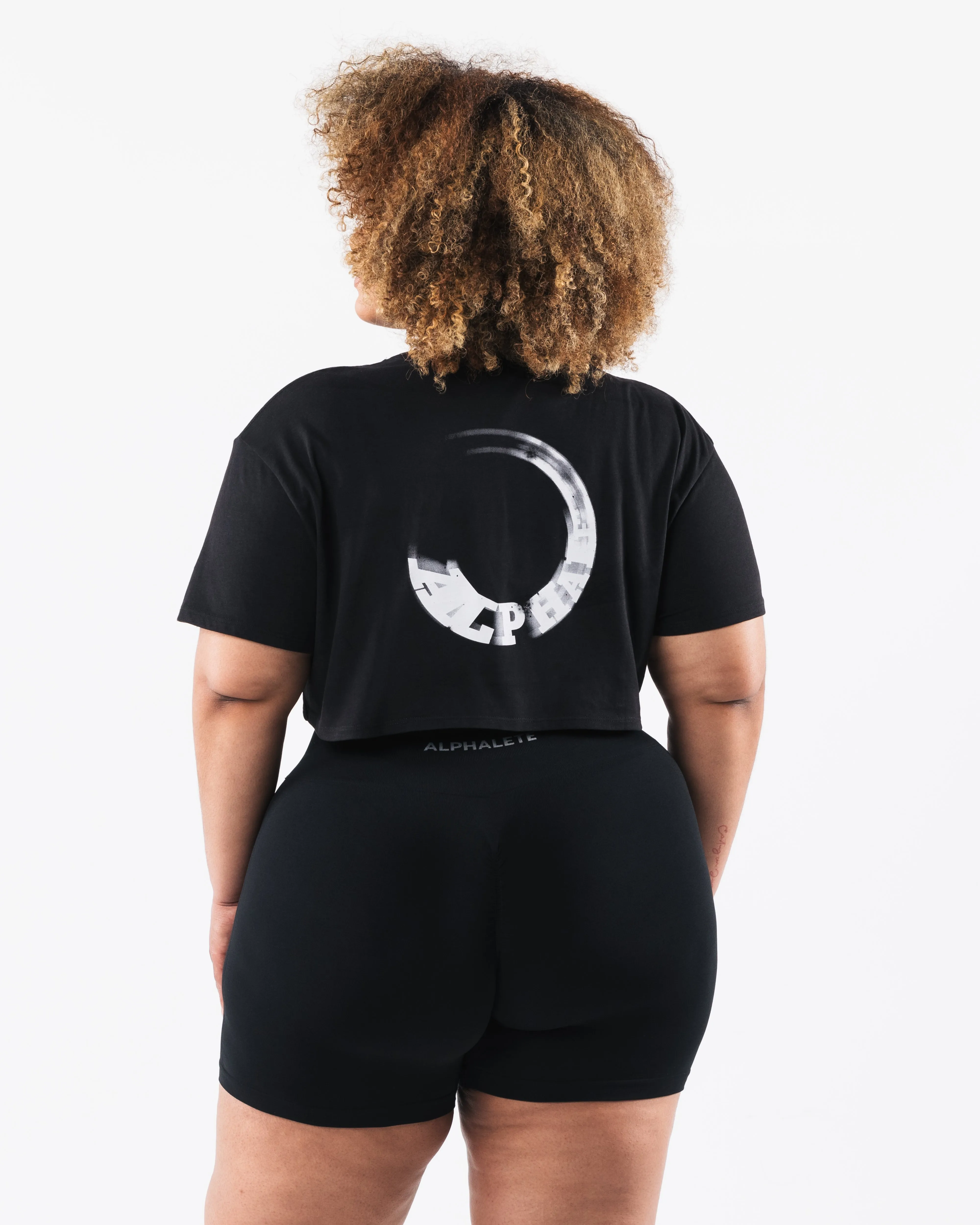 OT Oversized Crop Tee - Black Alphalete Athletics