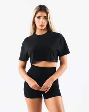 OT Oversized Crop Tee - Black Alphalete Athletics