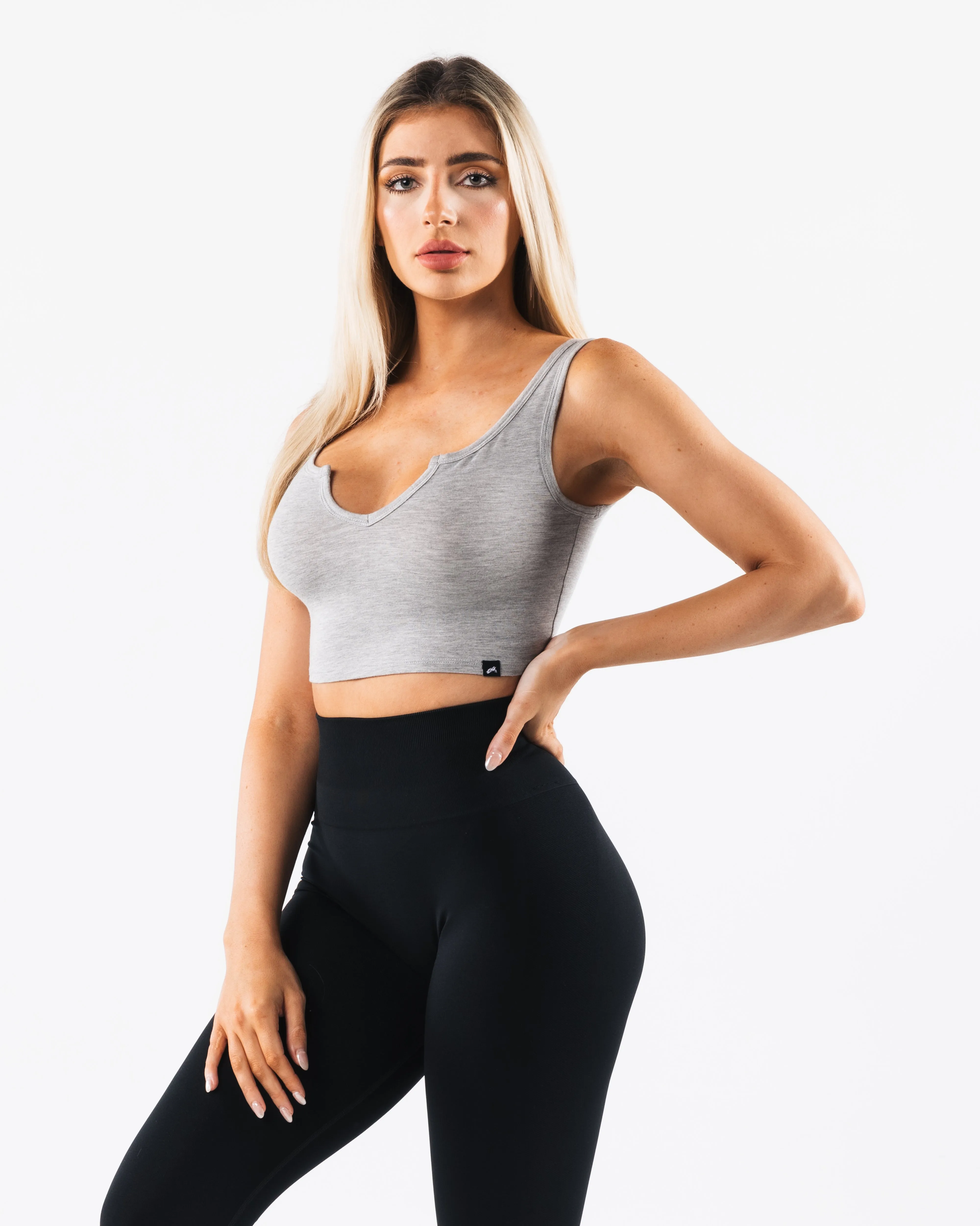 OT Slit Tank - Light Heather Grey Alphalete Athletics