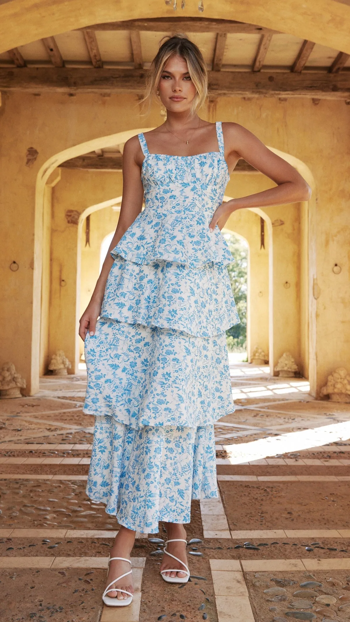 Page Maxi Dress - Blue Floral Billy J