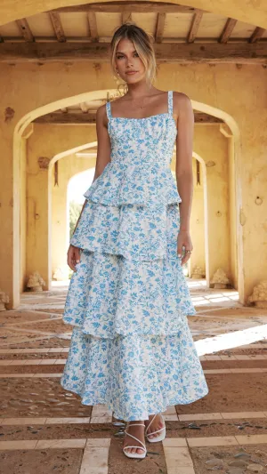 Page Maxi Dress - Blue Floral Billy J