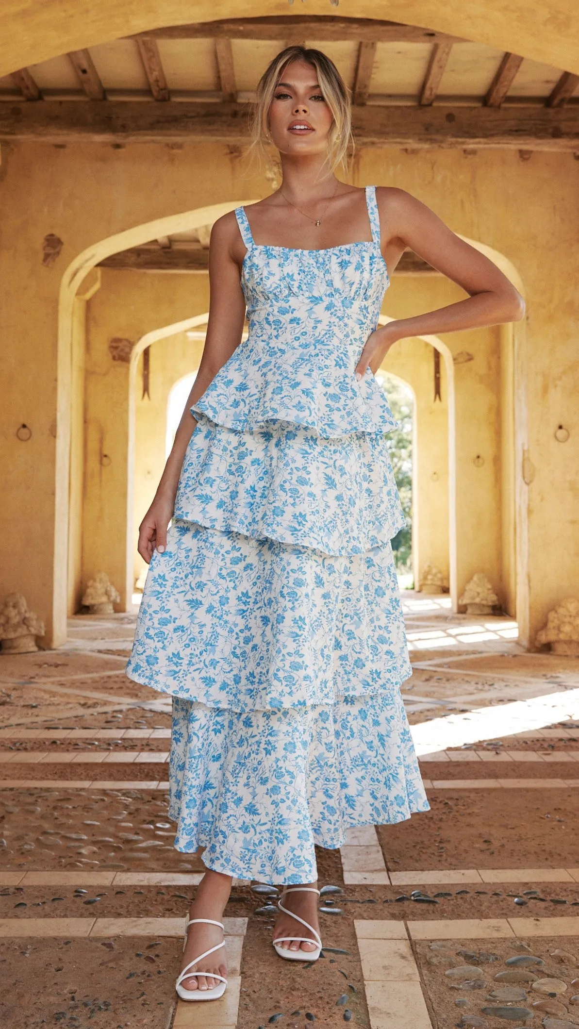 Page Maxi Dress - Blue Floral Billy J