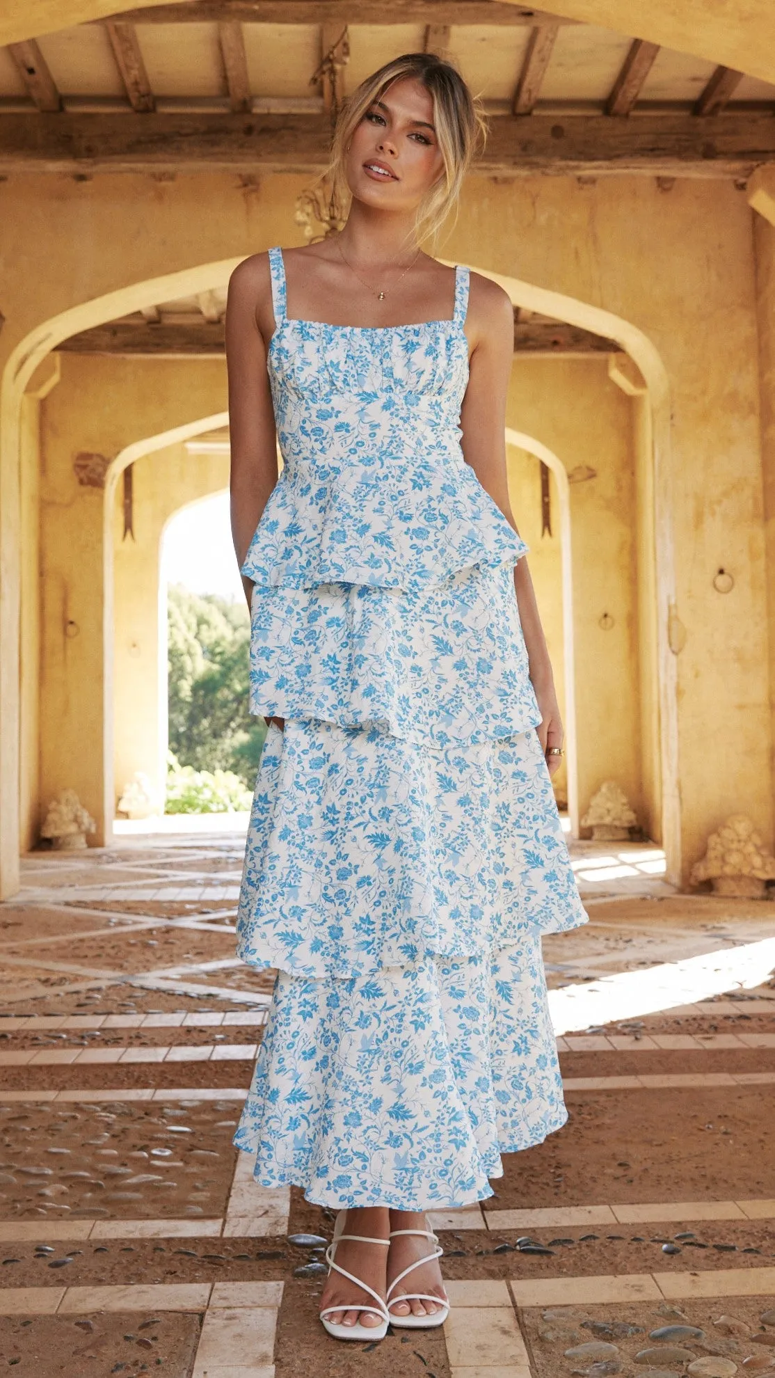 Page Maxi Dress - Blue Floral Billy J