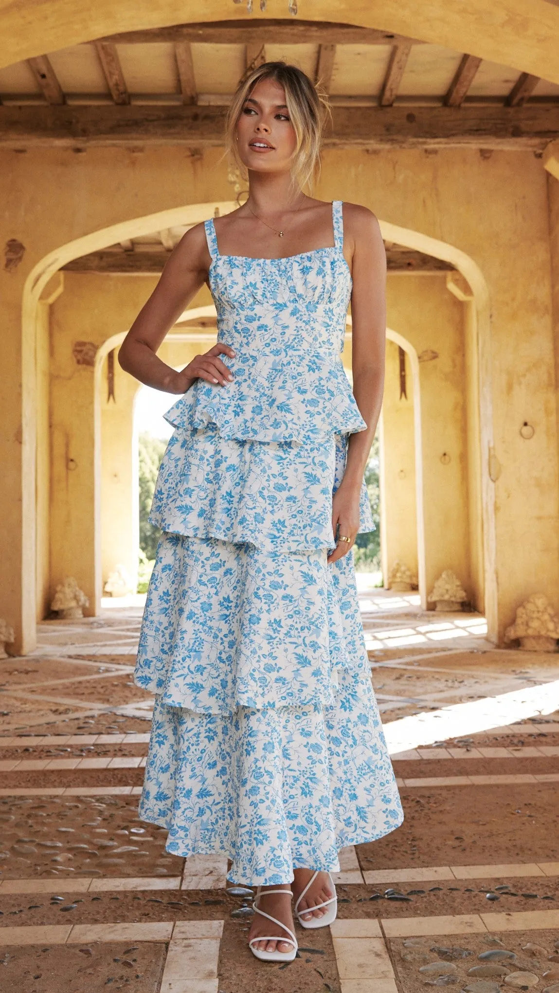 Page Maxi Dress - Blue Floral Billy J