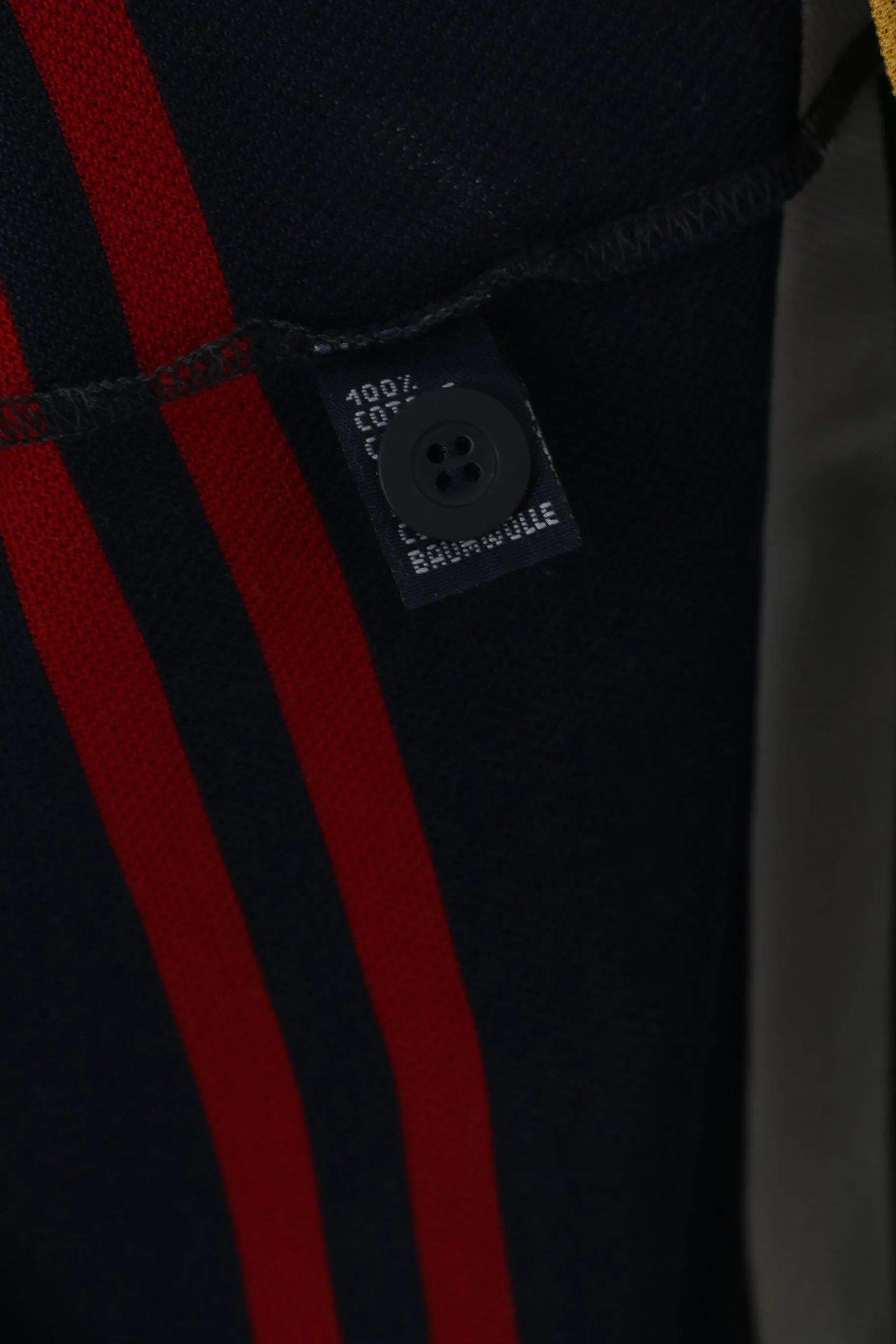 Paul & Shark Yachting Men M Polo Shirt Navy Cotton Striped Pocket Casual Top
