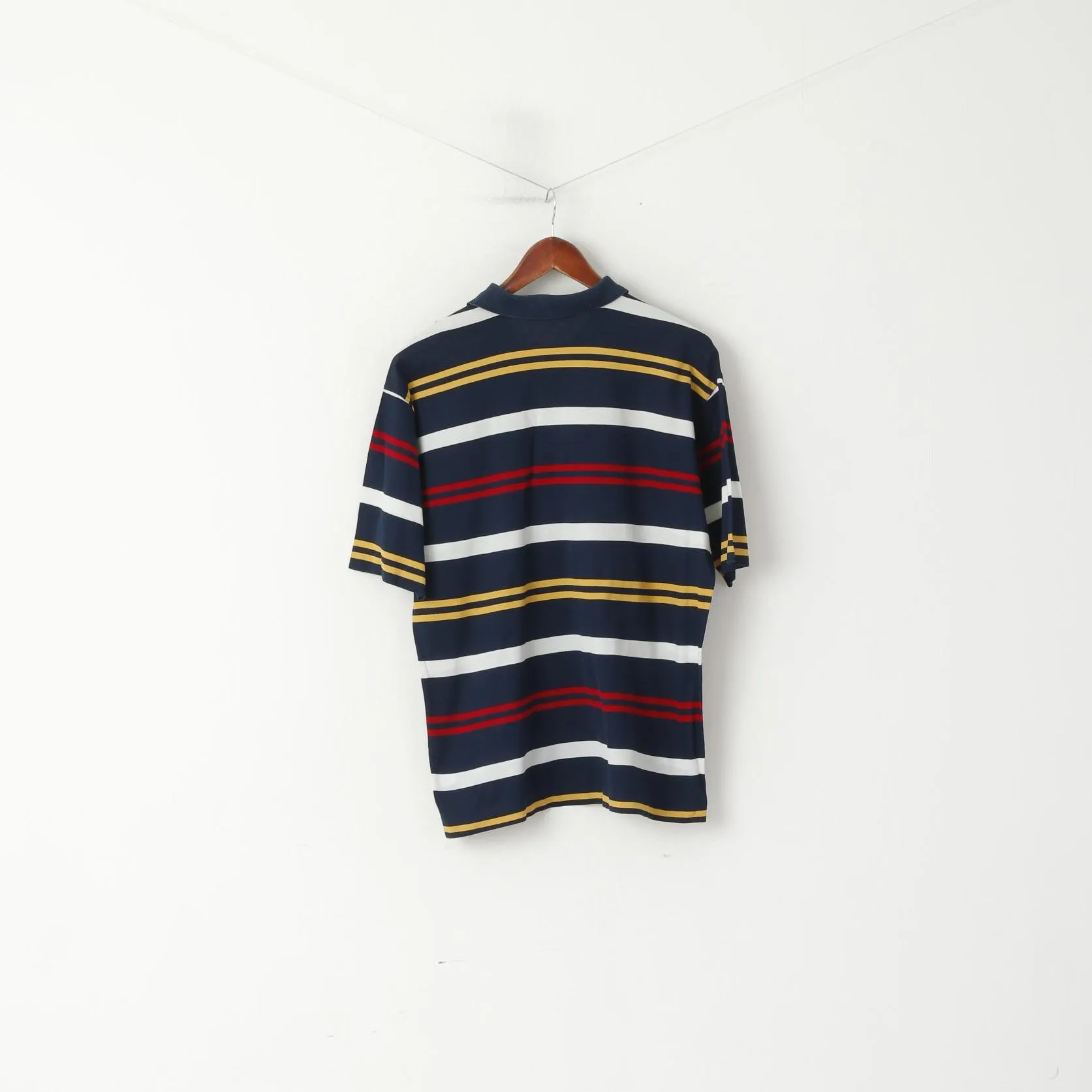 Paul & Shark Yachting Men M Polo Shirt Navy Cotton Striped Pocket Casual Top