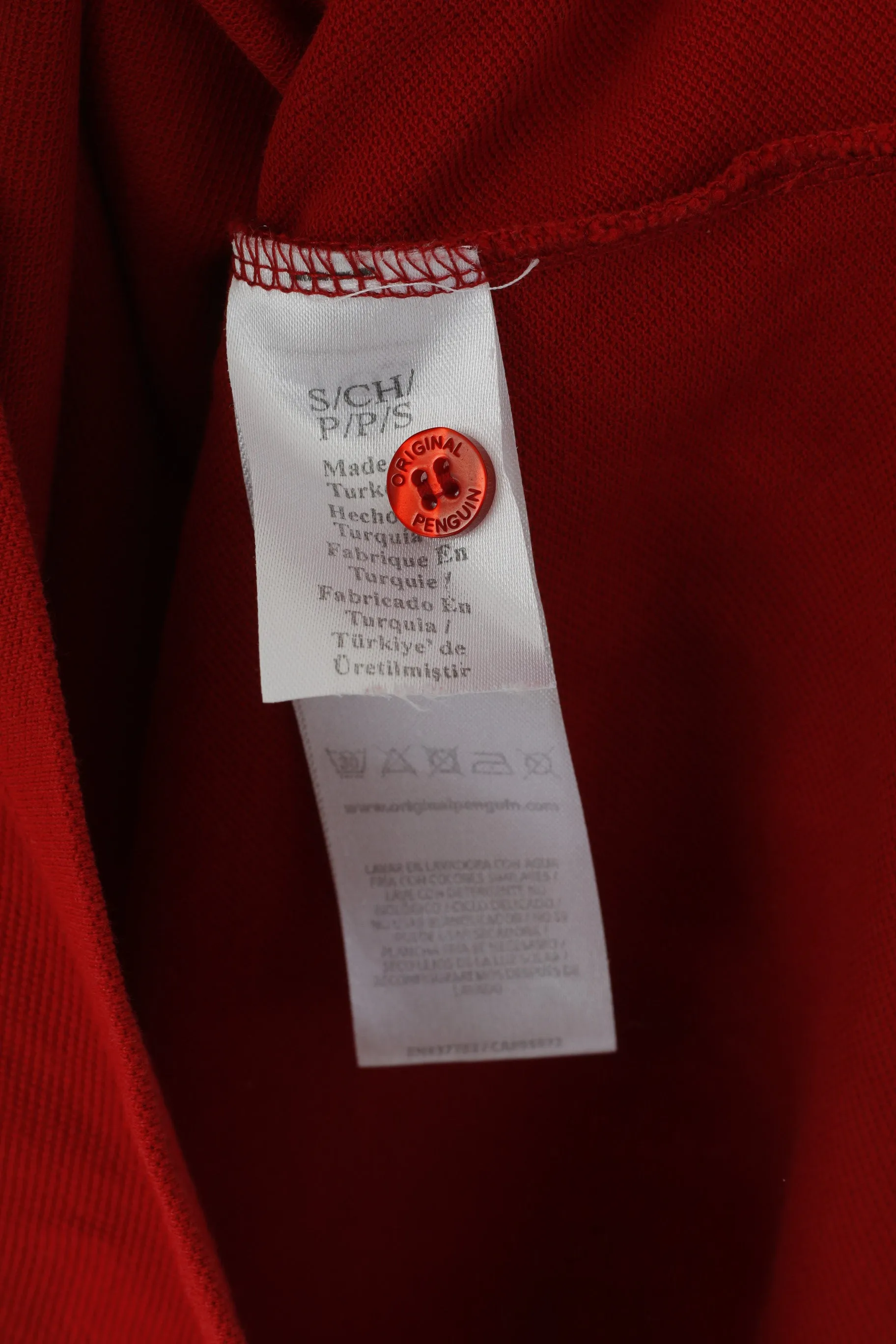 Penguin Men S Polo Shirt Red Cotton Heritage Slim Fit Plain Sport Top