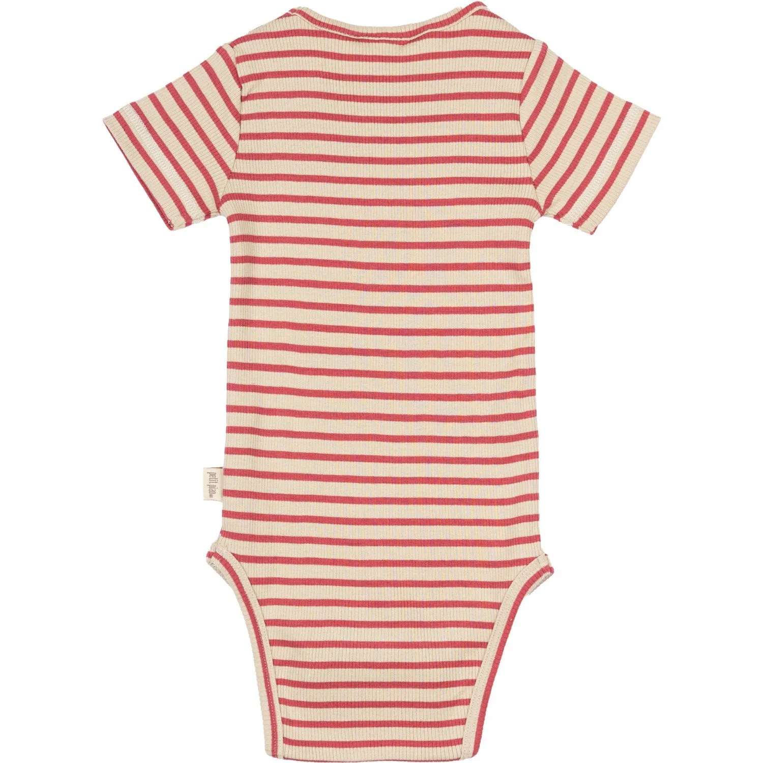 Petit Piao Light Berry/Dark Off White Body S/S Modal Striped
