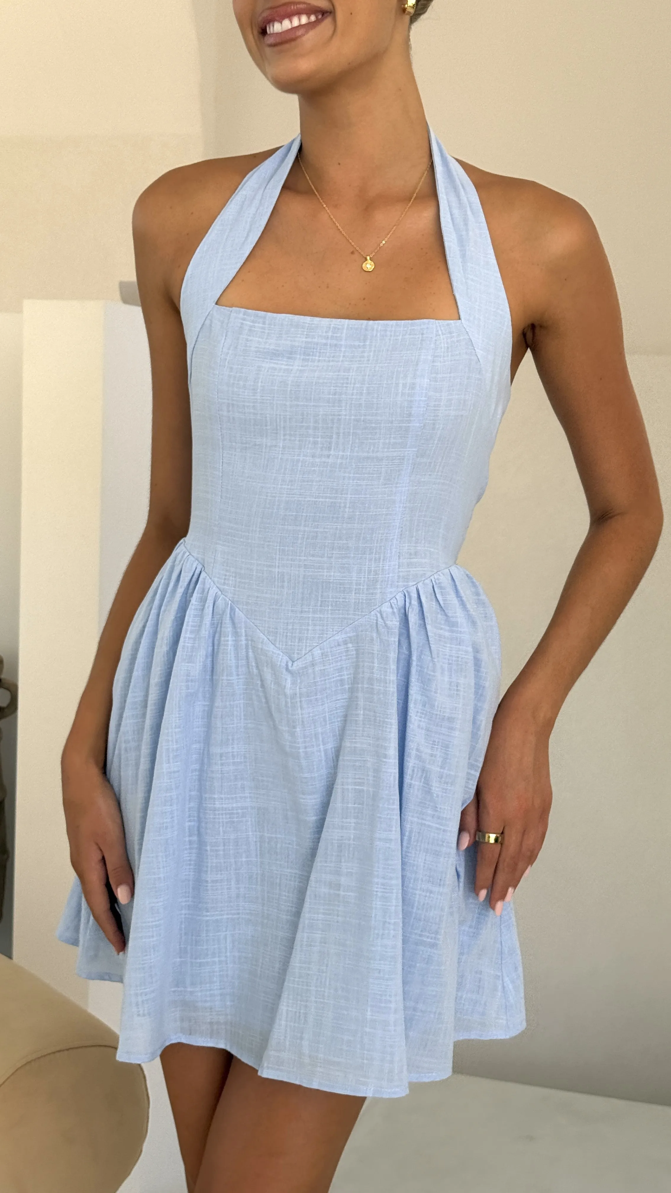 Peyton Mini Dress - Blue Billy J
