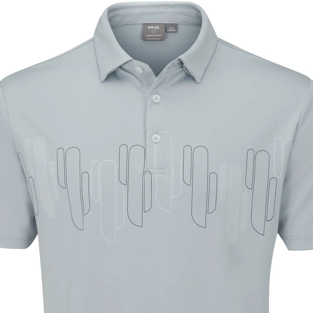 Ping Arizona Cactus Print Polo Shirt - Pearl Grey